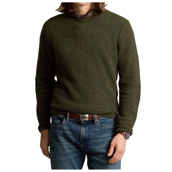 NEW POLO RALPH LAUREN alpaca crew sweater in leaf green - Picture 1 of 3